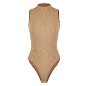 Naiste vabaaja seksikad bodid Moodsad ühevärvilised nööpnööbiga ribiga bodid Kilpkaelusega ümara kaelusega varrukateta, õhukesed kombinesoonid