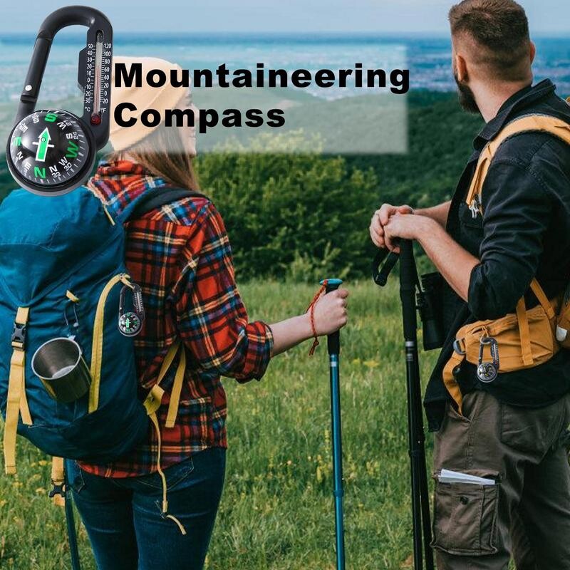 Kompass pārgājienu mugursomas piederumi āra kempings alpīnisma sprādze Mini kompass kempinga izpētei