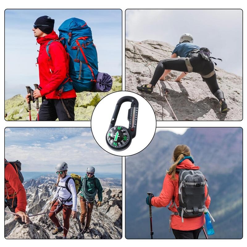 Kompass pārgājienu mugursomas piederumi āra kempings alpīnisma sprādze Mini kompass kempinga izpētei
