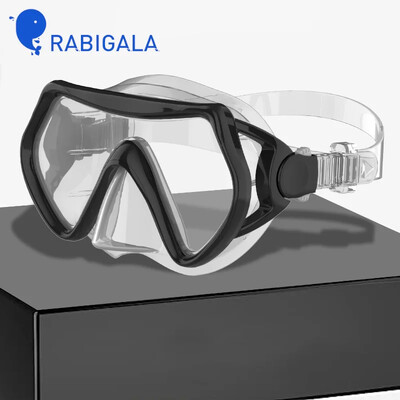 RABIGALA Set de snorkeling cu masca de scufundare si masca anti-ceata 180 de grade cu vedere la mare, echipament de antrenament pentru inot pentru copii juniori baieti fete