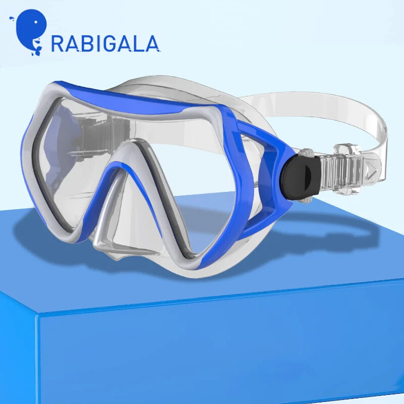 RABIGALA Set de snorkeling cu masca de scufundare si masca anti-ceata 180 de grade cu vedere la mare, echipament de antrenament pentru inot pentru copii juniori baieti fete