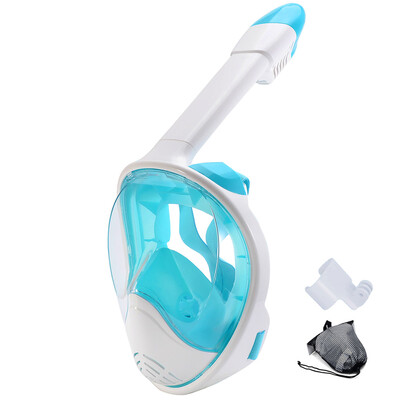 Mască de snorkeling completă pentru snorkeling cu suport pentru cameră Vedere panoramică de 180 de grade Set de snorkeling anti-ceață și anti-scurgere pentru copii adulți