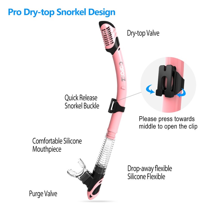 COPOZZ 2023 Set de mască de scufundări Ochelari de protecție anti-ceață cu tub pentru ochelari de snorkel Curea reglabilă pentru femei bărbați mască de înot pentru adulți