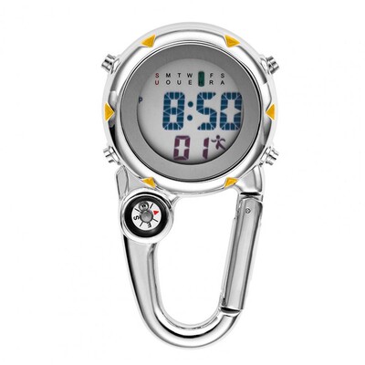 Gaismas digitālā kvarca pulksteņa klips mini karabīnes pulkstenis medmāsas ārsti kabatas pulksteņi āra kāpšanai pārgājienu pulkstenis ar kompasu