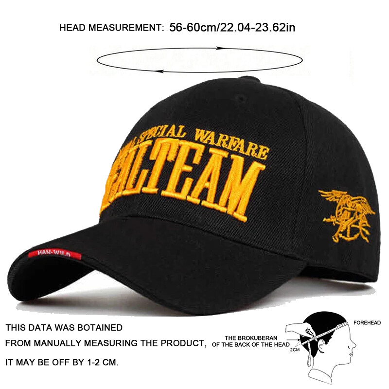 Mode Amerikas Savienoto Valstu jūras kājnieku korpuss SEALTEAM burtu izšuvumi beisbola cepure Vīriešu āra medības Navy Seals Cepure Sporta cepure pieaugušajiem