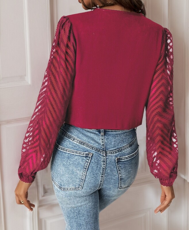 Seksi ženski bodi, modni jednobojni kombinezon s perspektivom dugih rukava, ležerna kombinezona s ruhcedom, elegantan kombinezon s omotom za zabavu