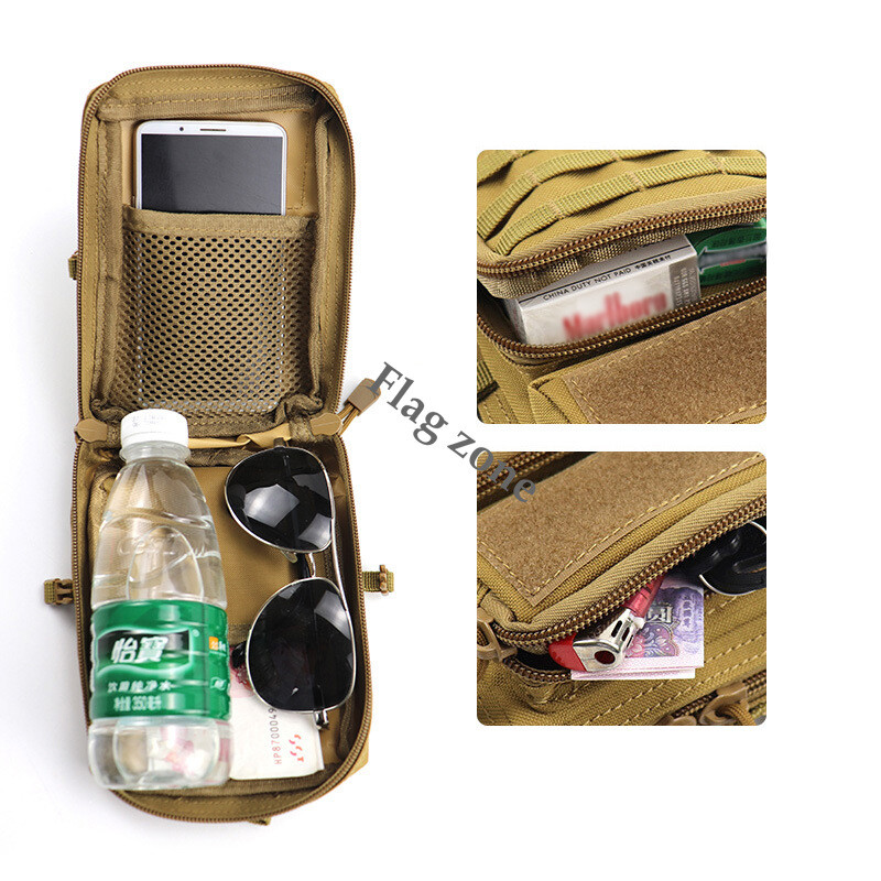 Taktička torba za rame Molle Torba oko struka Molle Kamuflažna torbica za muškarce Lov Planinarenje Putovanje Kampiranje Najlonska torbica za mobilni telefon