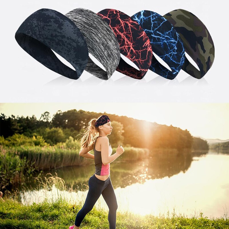 Banda de transpirație sport, elastică, absorbantă, pentru transpirație, unisex, bărbați, femei, fitness, alergare, ciclism, yoga, benzi de siguranță pentru păr, bandaj pentru păr