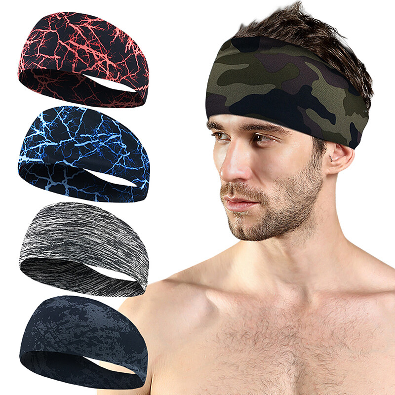 Banda de transpirație sport, elastică, absorbantă, pentru transpirație, unisex, bărbați, femei, fitness, alergare, ciclism, yoga, benzi de siguranță pentru păr, bandaj pentru păr