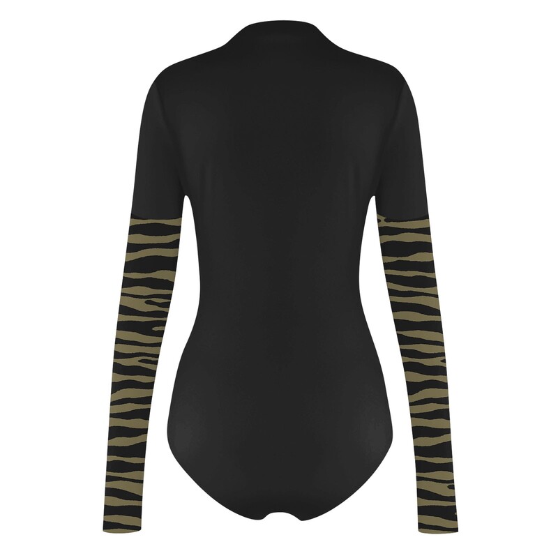 Sieviešu bodiji Modes tendences viengabala T-krekls Slim Fit garām piedurknēm ar pusi augstu kakla izgriezumu, apdrukāti bodiji