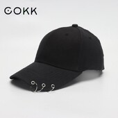 COKK хип-хоп дамска бейзболна шапка с пръстен и кръгли шапки за мъже, жени, унисекс, регулируема Kpop корейски стил Gorra