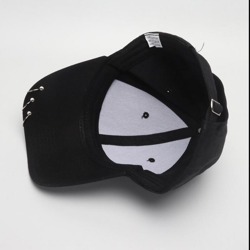 COKK Hip Hop șapcă de baseball pentru femei cu inel cerc Snapback pălării pentru bărbați, femei, unisex, ajustabilă, Kpop, stil coreean, Gorra