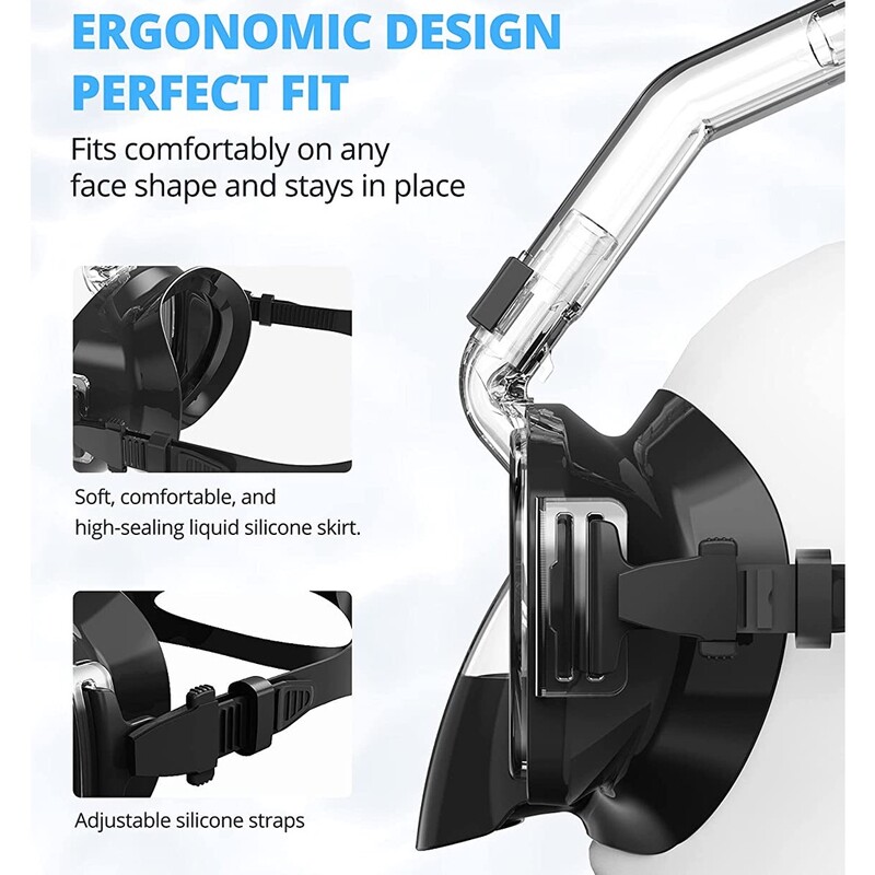 Nardymo kaukė plataus vaizdo nardymo kaukė, apsauganti nuo rūko ir nuotėkio su kameros tvirtinimo kaukė nardymo kaukė suaugusiems ir jauniems