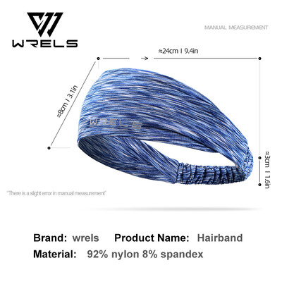 WRELS sporta elastīgās galvas stīpas Neslīdoša sviedru lente Matu lente Running Yogo Sviedru absorbējoša elpojoša skriešanas pretsviedru galvas saite