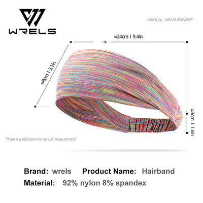 WRELS sporta elastīgās galvas stīpas Neslīdoša sviedru lente Matu lente Running Yogo Sviedru absorbējoša elpojoša skriešanas pretsviedru galvas saite