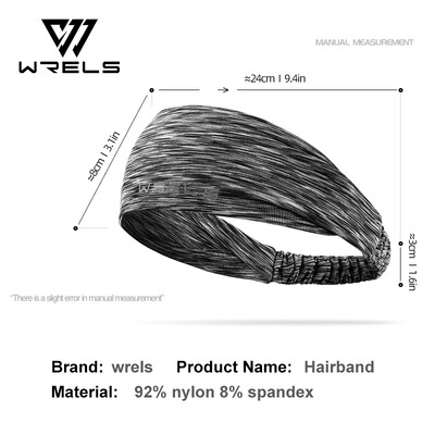 WRELS sporta elastīgās galvas stīpas Neslīdoša sviedru lente Matu lente Running Yogo Sviedru absorbējoša elpojoša skriešanas pretsviedru galvas saite