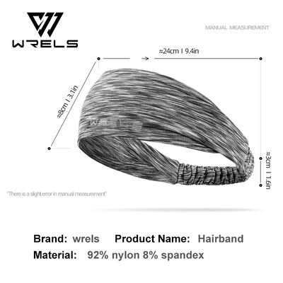 WRELS sporta elastīgās galvas stīpas Neslīdoša sviedru lente Matu lente Running Yogo Sviedru absorbējoša elpojoša skriešanas pretsviedru galvas saite