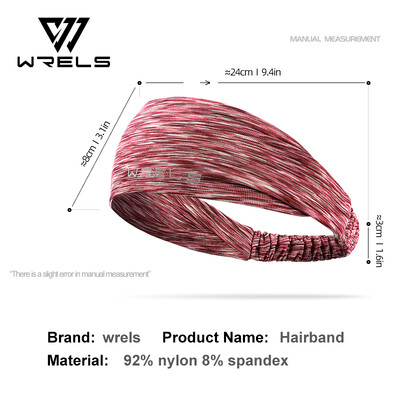 WRELS sporta elastīgās galvas stīpas Neslīdoša sviedru lente Matu lente Running Yogo Sviedru absorbējoša elpojoša skriešanas pretsviedru galvas saite