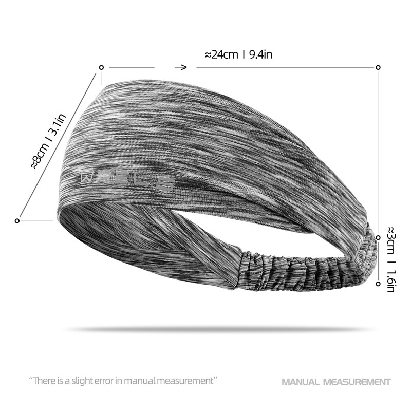 WRELS sporta elastīgās galvas stīpas Neslīdoša sviedru lente Matu lente Running Yogo Sviedru absorbējoša elpojoša skriešanas pretsviedru galvas saite