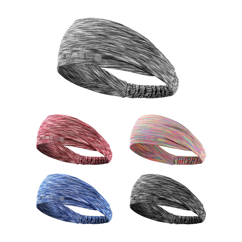 WRELS sporta elastīgās galvas stīpas Neslīdoša sviedru lente Matu lente Running Yogo Sviedru absorbējoša elpojoša skriešanas pretsviedru galvas saite