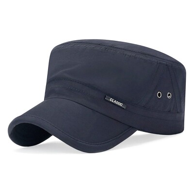 Vīriešu beisbola cepure Kadetu cepure elpojoša regulējama plakana vāciņš Pavasara vasaras aizsargcepure ikdienas āra anti-UV vāciņš