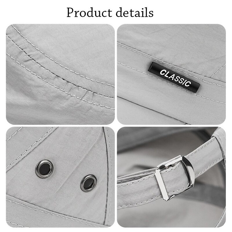 Vīriešu beisbola cepure Kadetu cepure elpojoša regulējama plakana vāciņš Pavasara vasaras aizsargcepure ikdienas āra anti-UV vāciņš