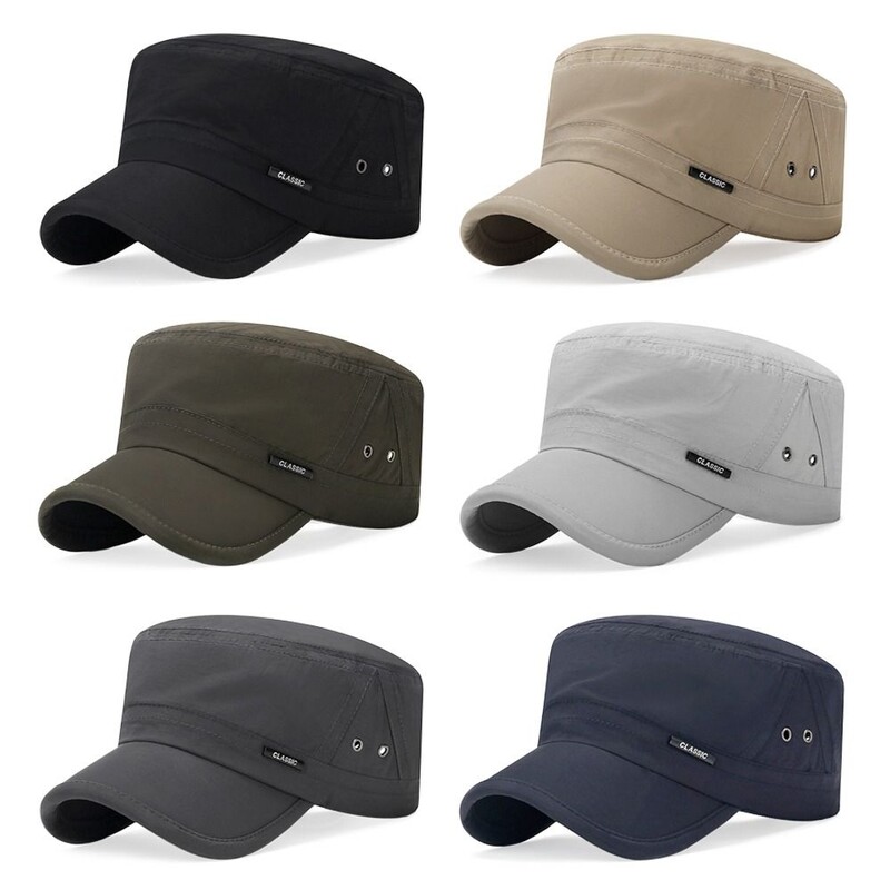 Vīriešu beisbola cepure Kadetu cepure elpojoša regulējama plakana vāciņš Pavasara vasaras aizsargcepure ikdienas āra anti-UV vāciņš
