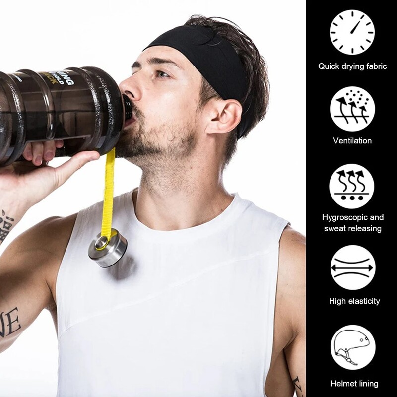 Vīriešu sporta galvas saite, sviedrus absorbējoša un pretsvīšana, skriešanas fitnesa galvas saite, stīpas joga