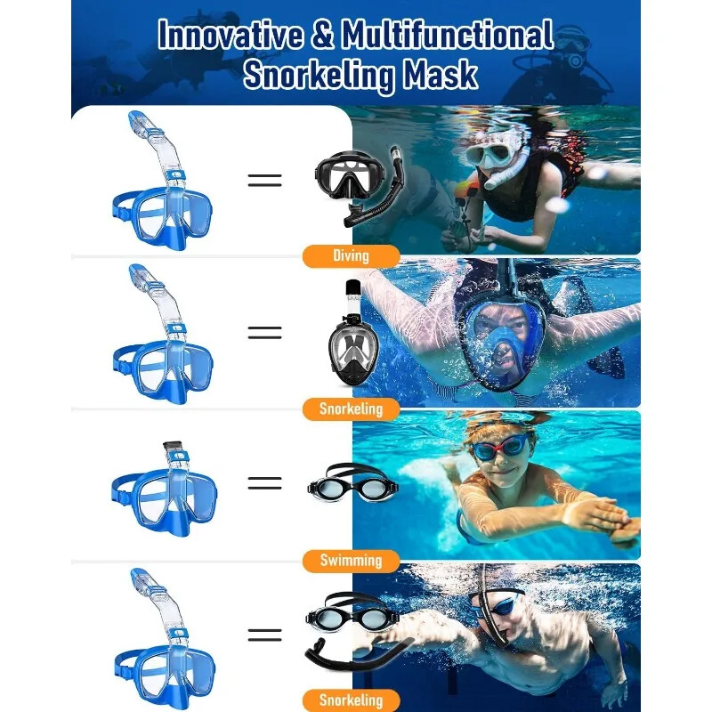 Nardymo plaukimo kaukė nardymo akiniai akiniai nardymo akiniai plaukimo vamzdelių rinkinys nardymo kaukė suaugusiems unisex