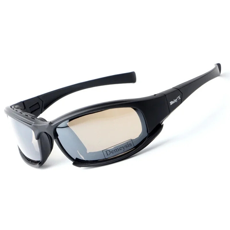 Polarizētas taktiskās brilles 4 lēcu maskēšanās brilles Airsoft aizsargbrilles āra pārgājieniem šaušanai vēja necaurlaidīgs