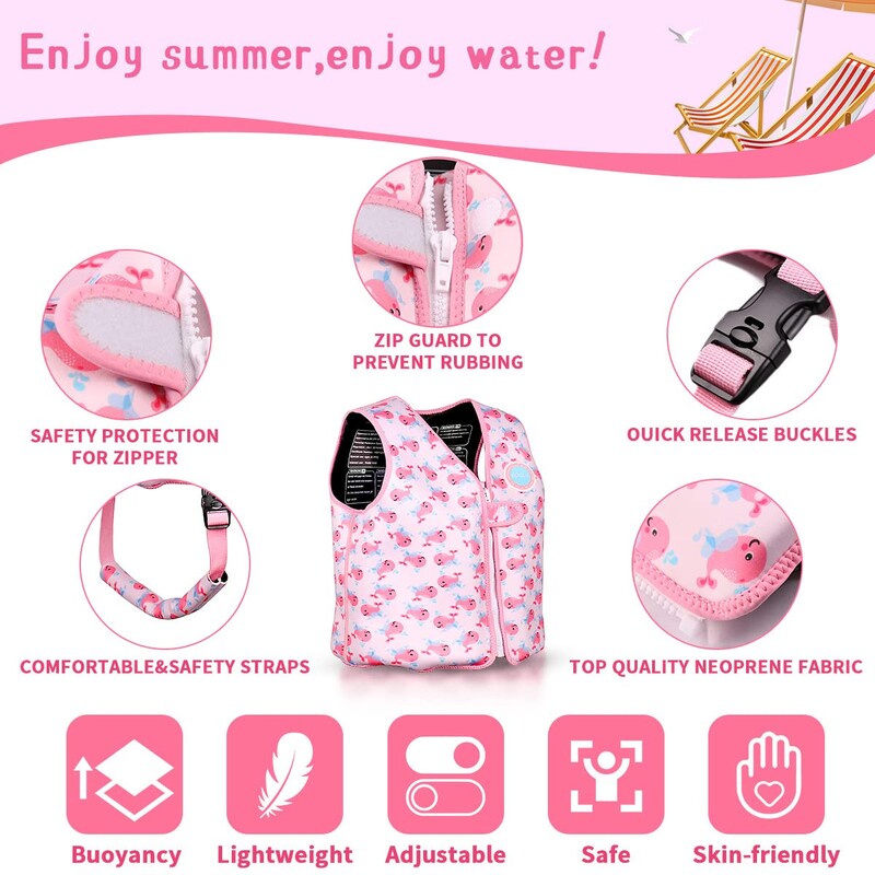 Mudilastele hõljuvad ujumisvestid Kid Vest Floation ujumistrikoo ujumistrikoo reguleeritava turvarihmaga Unisex lastele