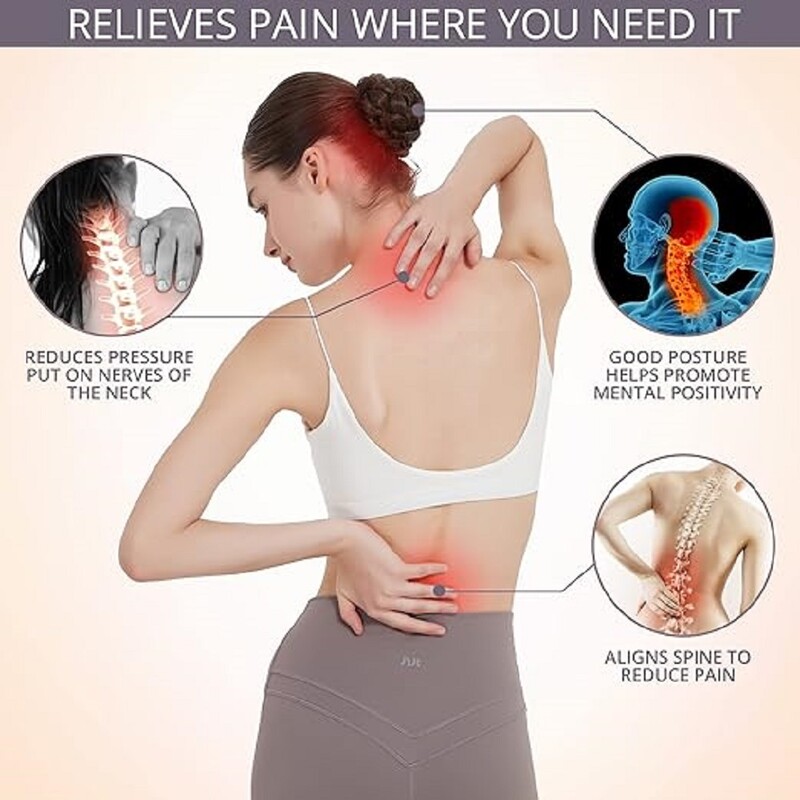 1 gab. Ērtas stājas korekcijas muguras bikšturi sievietēm vīriešiem, muguras augšdaļas taisnotājs atbalsta plecu lencēm, mugurkaula korektors.