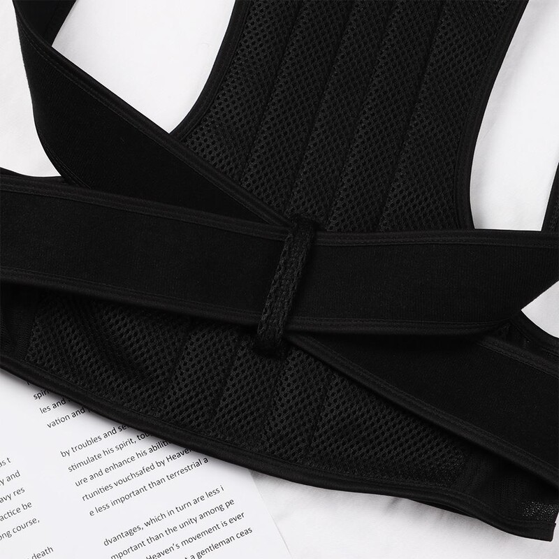 Sporta drošība Neoprēna neilona stājas korektors, melns, regulējams plecu stiprinājums, kas novērš slīdēšanu ar jostu.