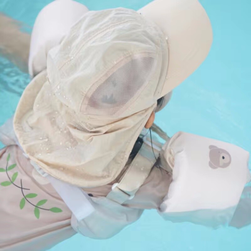 Antrenament pentru înot de siguranță Flotor pentru piscină cu braț de desene animate Costum de baie cu mânecă plutitoare pentru bebeluși cu inel de leagăn din spumă Jumper pentru 2-8 ani