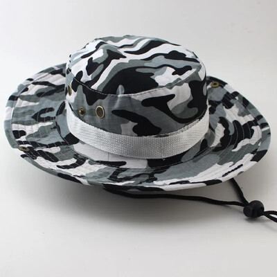 Protecție solară Boonie Hat Tactical Summer Sun Protection Cap Camuflaj Vânătoare Drumeții Pescuit Sporturi în aer liber Jungle Cap Bărbați