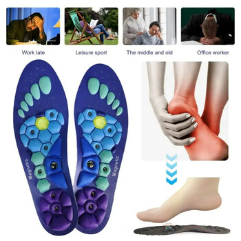 Acupressures Insoles, Magnetic Insoles for Women & Men, EVA Foot Massage Orthopedic Acupressures Insoles Pads, Standing All Day