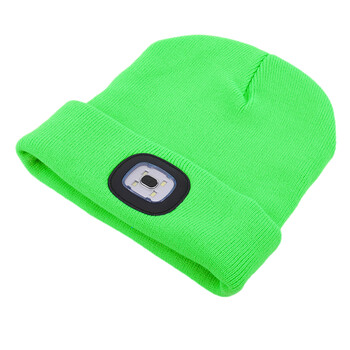 Πλεκτό καπέλο LED Unisex Πλεκτό Beanie με φανάρι USB Επαναφορτιζόμενος φακός 4 LED Beanies Πλεκτό καπέλο Καπέλα ψαρέματος