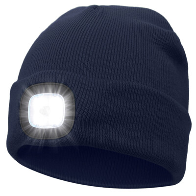 Șapcă cu LED-uri Șapcă tricotată unisex cu lampă de cap Lanternă reîncărcabilă prin USB 4 căciuli cu LED-uri Căciulă tricotată Șepci de pescuit