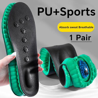 1 pereche de branțuri pentru sport Branțuri din latex moale din PU care absorb șocuri, respirabile, care absoarbe transpirația, pentru bărbați, pentru femei, tălpi anti-durere pentru călcâi