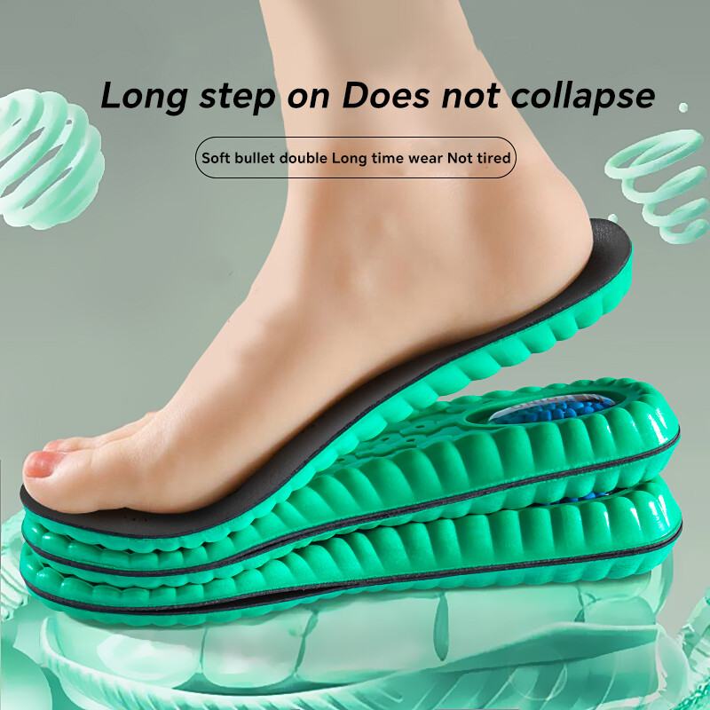 1 pereche de branțuri pentru sport Branțuri din latex moale din PU care absorb șocuri, respirabile, care absoarbe transpirația, pentru bărbați, pentru femei, tălpi anti-durere pentru călcâi