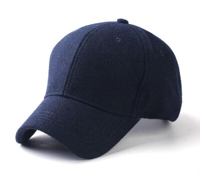 Tētis Ziemas silta, filca pieguloša beisbola cepure Vīriešu aizmugurē Slēgta Vilnas sporta cepure Vīriešu liela izmēra Snapback cepure M 55-60cm L 60-65cm