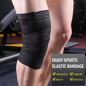 1PC Sports Elastic Compression Knee Bandages Ιμάντες γυμναστικής για γυμναστική άρση βαρών Squats Περιτυλίγματα προπόνησης συμπίεσης ποδιών