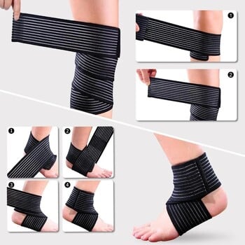 1PC Sports Elastic Compression Knee Bandages Ιμάντες γυμναστικής για γυμναστική άρση βαρών Squats Περιτυλίγματα προπόνησης συμπίεσης ποδιών