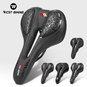 WEST BIKING velosipēda sēdeklis PU ūdensizturīgs augstas elastības silikona velosipēda spilvens, dobs, elpojošs, triecienizturīgs MTB šosejas velosipēda sēdeklis