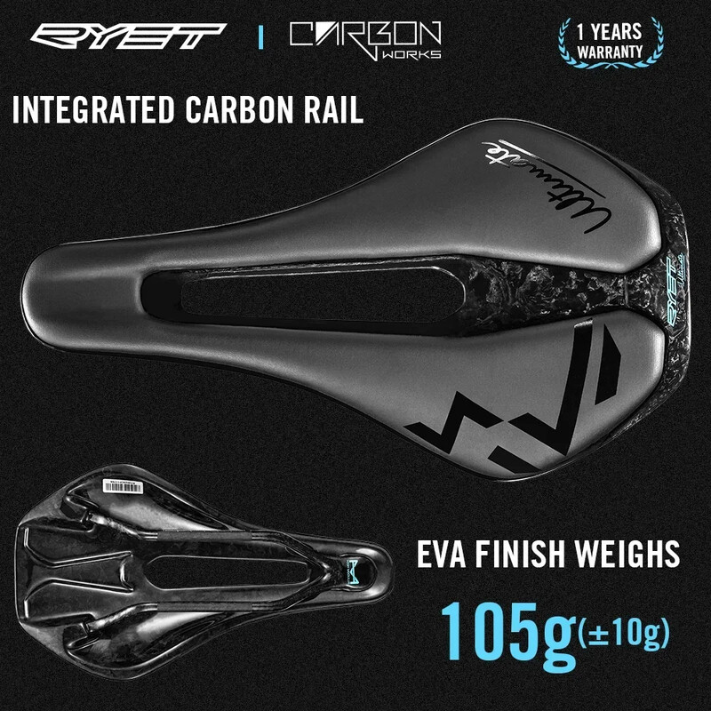 RYET Șa de bicicletă imprimată 3D Șa de carbon ultraușoară 135/143mm 105g Șa de bicicletă pentru MTB pietriș piese de scaun pentru bicicletă de drum