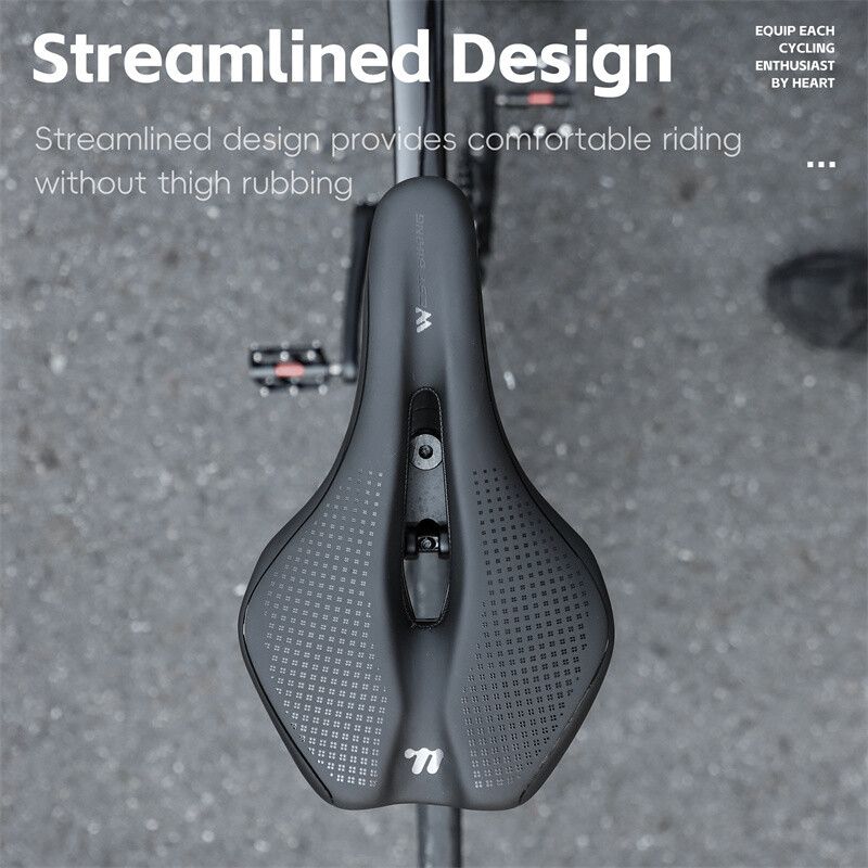 WEST BIKING Șaua de bicicletă goală, respirabilă, pernă de scaun moale MTB, care absoarbe șocurile, anti-alunecare, din piele, bicicletă de drum, șa ușoară