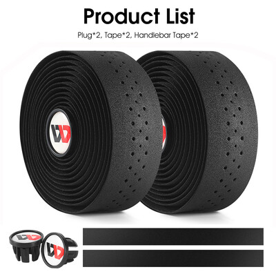 WEST BIKING Bandă pentru ghidon pentru bicicletă de șosea Învelișuri anti-alunecare de amortizare cu dopuri de bară Undiță de pescuit Banda de centură pentru mâner pentru bicicletă 2 buc