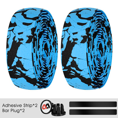 WEST BIKING Bandă pentru ghidon pentru bicicletă de șosea Învelișuri anti-alunecare de amortizare cu dopuri de bară Undiță de pescuit Banda de centură pentru mâner pentru bicicletă 2 buc