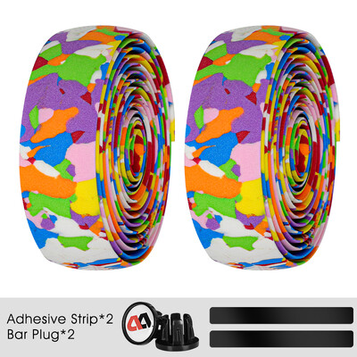 WEST BIKING Bandă pentru ghidon pentru bicicletă de șosea Învelișuri anti-alunecare de amortizare cu dopuri de bară Undiță de pescuit Banda de centură pentru mâner pentru bicicletă 2 buc