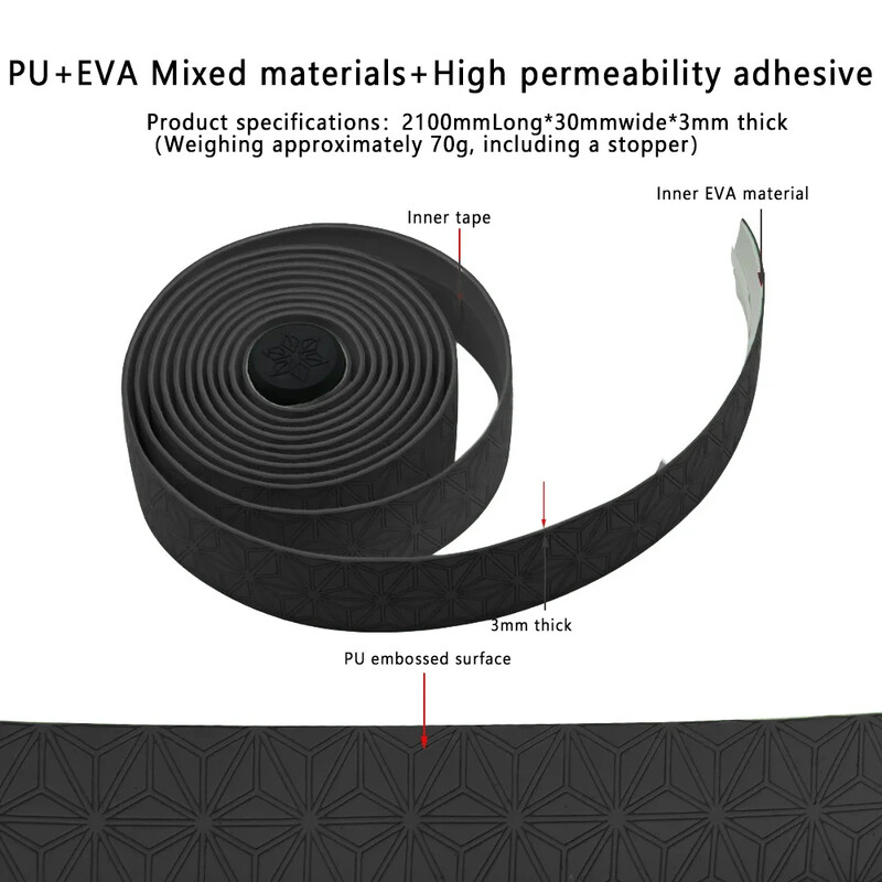 Ceļu velosipēda stieņa lentes velosipēda stūres aptinējs Ērts stūres siksnas rokturi Lentes triecienu absorbējoša stieņa lentes josta šosejas velosipēdam